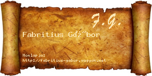 Fabritius Gábor névjegykártya